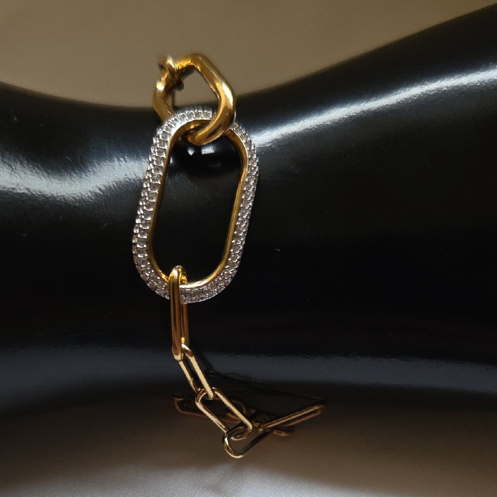 Swarovski Gold and Silver Chain Bracelet